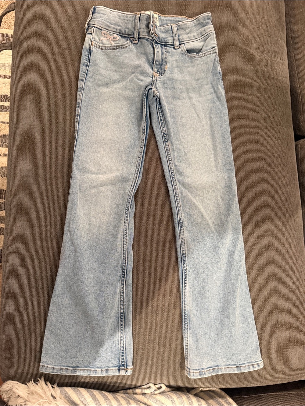 abercrombie kids light blue flared jeans